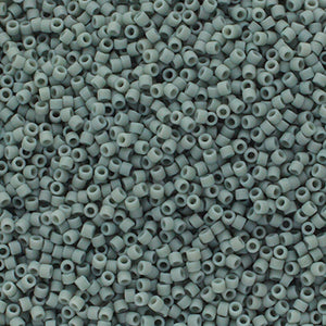 Delica 11/0 Frosted Glazed Light Grey Matte