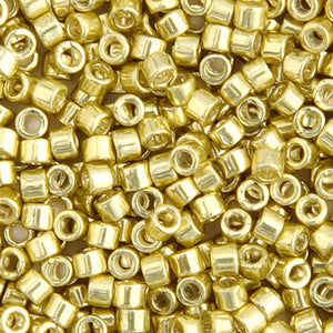 Delica 11/0 Yellow Opaque Galvanized Dyed