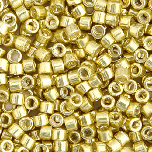 Delica 11/0 Yellow Opaque Galvanized Dyed