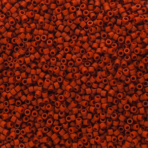 Delica 11/0 Frosted Glazed Red Matte
