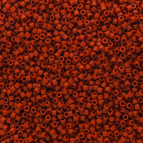 Delica 11/0 Frosted Glazed Red Matte