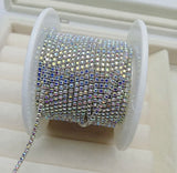 SS4 Crystal AB Silver Rhinestone Banding