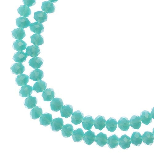 Crystal Lane Rondelle 3x4mm Opaque Turquoise Blue