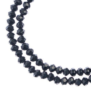 Crystal Lane Rondelle 3x4mm Opaque Black