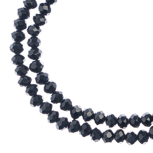 Crystal Lane Rondelle 3x4mm Opaque Black