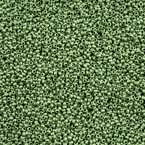 Czech 11/0 Seafoam Green Terra Metallic Matte