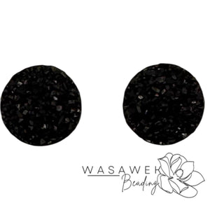 Black Round Glitter 10 mm