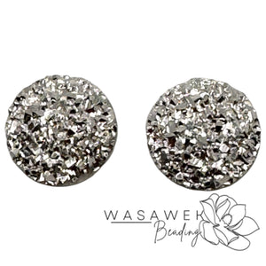 Silver Round Glitter 10 mm