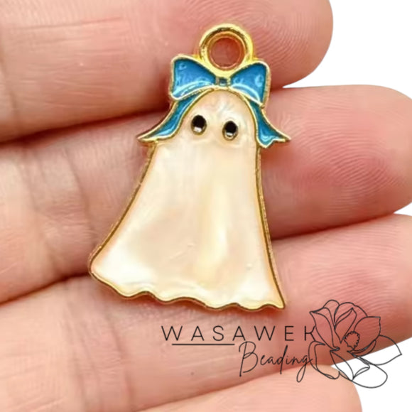 Ghostie with Blue Bow