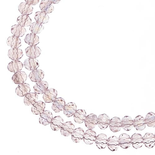 Rondelle 3x4 mm Transparent Pink AB