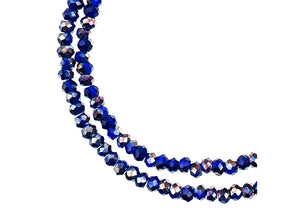 Crystal Lane Rondelle 1.5x2.5 mm Opaque Dark Sapphire with Half Multi-Color