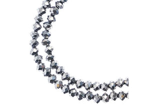 Rondelle 1.5x2.5mm Opaque Silver Iris