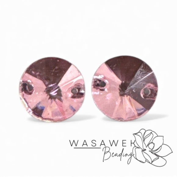 Pink Round Rhinestone