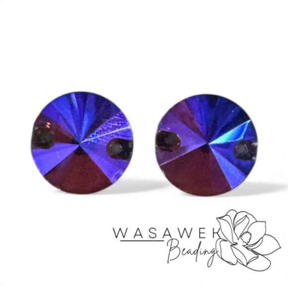 Purple Round Rhinestone