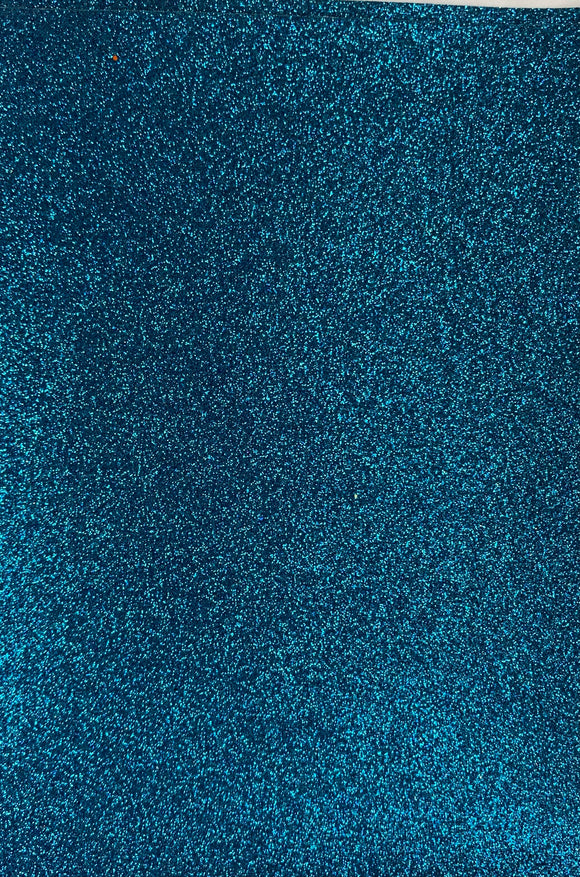Turquoise - Glitter Leatherette Backing 6x8 inches