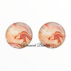 Glass Cabochon - Golden Pink