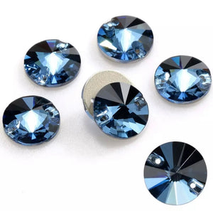 Blue Round Rhinestone