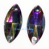 Resin Sew-on Navette Rhinestone Crystal AB