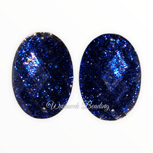 Resin Sew-on Glitter Stone Royal Blue