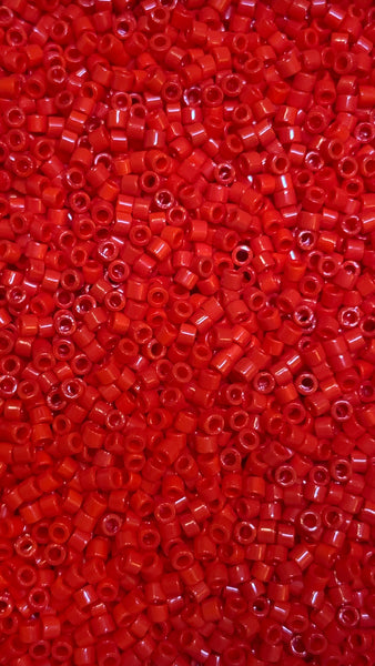Delica 11/0 - Opaque Dark Red – Wasawek Beading