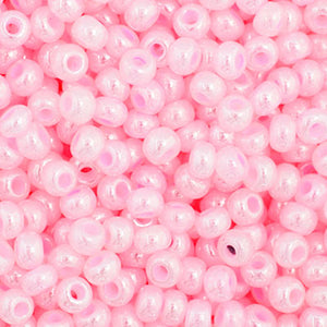 Czech Seed Bead 11/0 Opaque Pale Pink Dyed Pearl